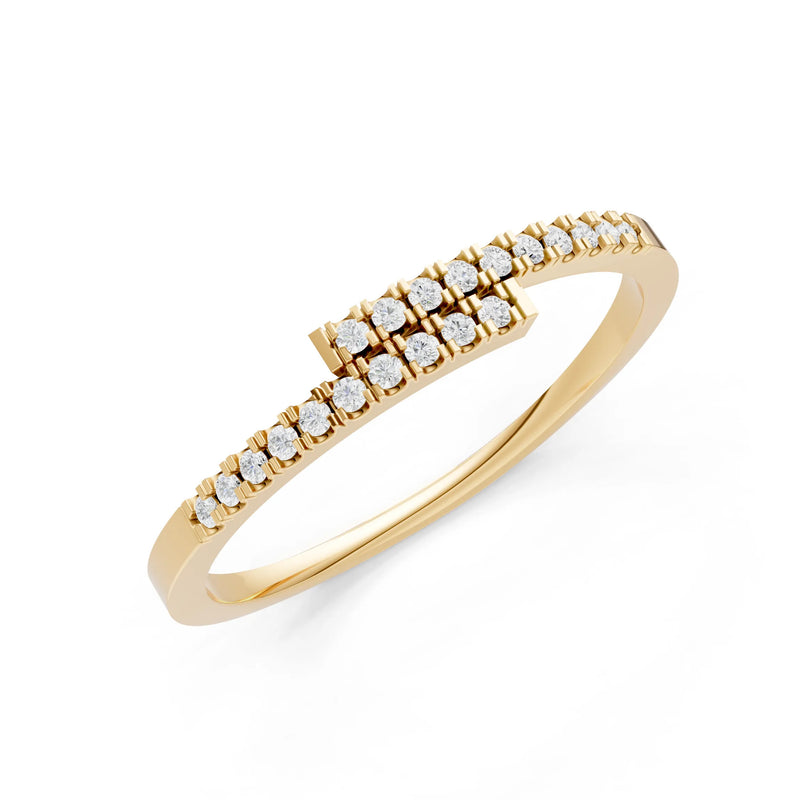 Diamond Dainty Crisscross Half Band