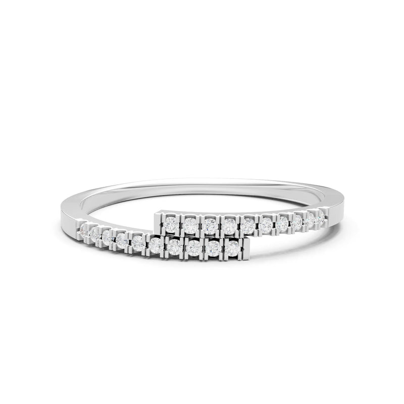 Diamond Dainty Crisscross Half Band