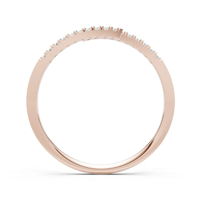 Diamond Dainty Crisscross Half Band