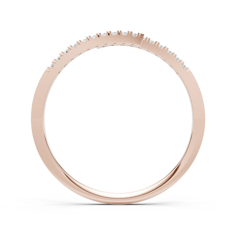 Diamond Dainty Crisscross Half Band