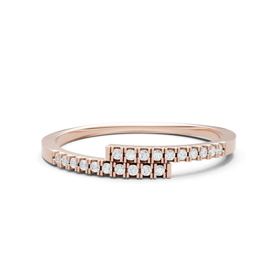 Diamond Dainty Crisscross Half Band