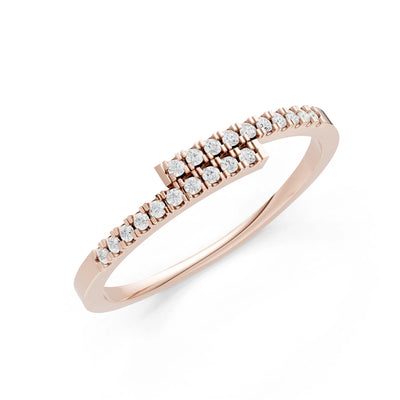 Diamond Dainty Crisscross Half Band