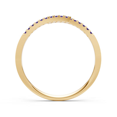Amethyst Dainty Crisscross Half Band