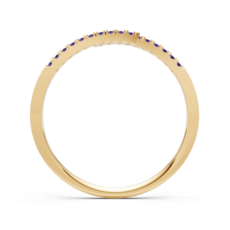 Amethyst Dainty Crisscross Half Band