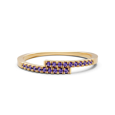 Amethyst Dainty Crisscross Half Band