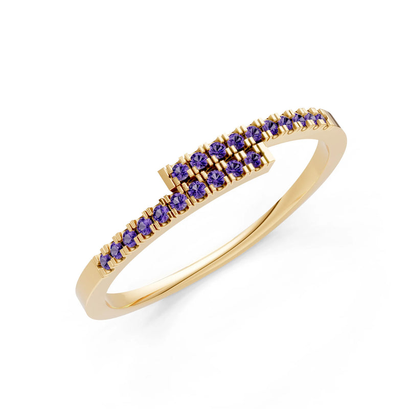 Amethyst Dainty Crisscross Half Band