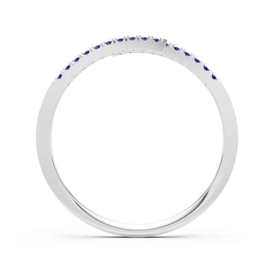 Amethyst Dainty Crisscross Half Band