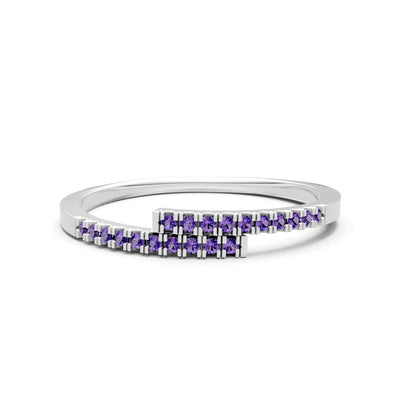 Amethyst Dainty Crisscross Half Band