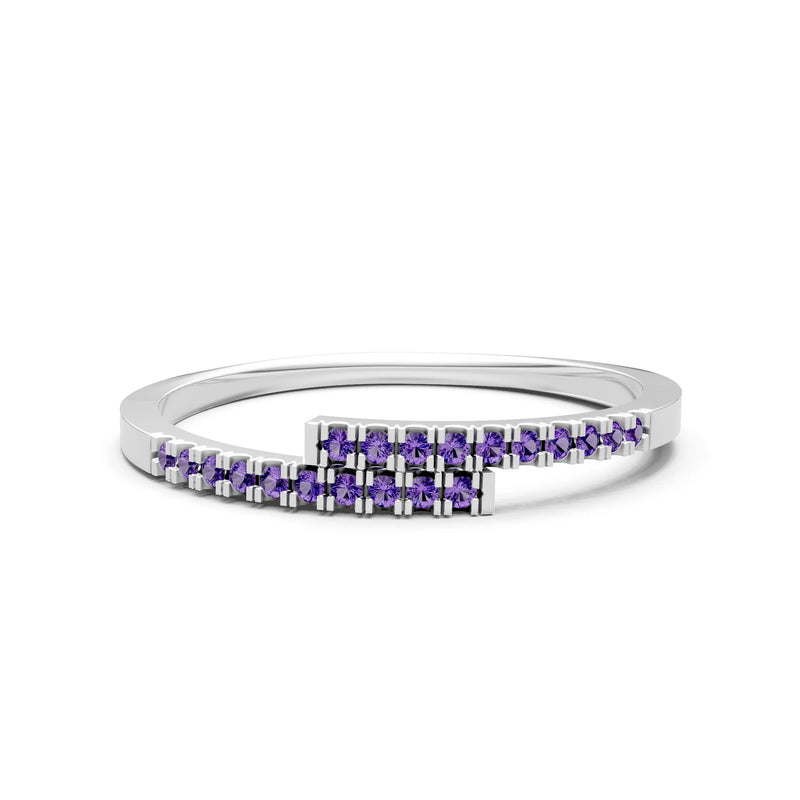 Amethyst Dainty Crisscross Half Band