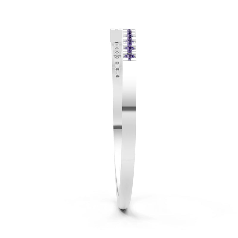 Amethyst Dainty Crisscross Half Band