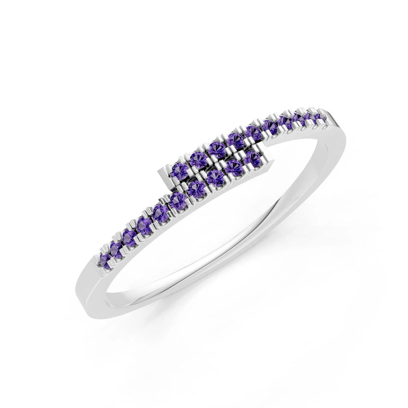 Amethyst Dainty Crisscross Half Band