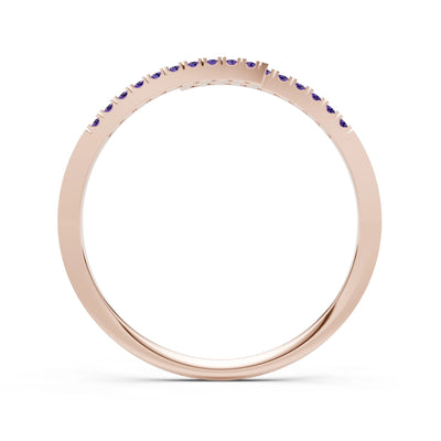 Amethyst Dainty Crisscross Half Band