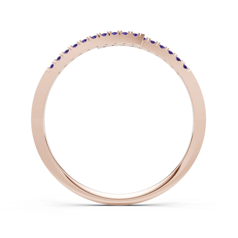 Amethyst Dainty Crisscross Half Band