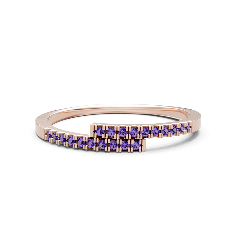Amethyst Dainty Crisscross Half Band