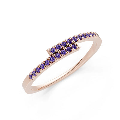 Amethyst Dainty Crisscross Half Band