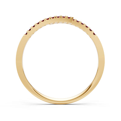 Garnet Dainty Crisscross Half Band