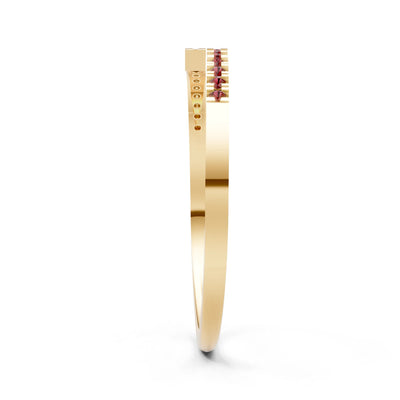 Garnet Dainty Crisscross Half Band