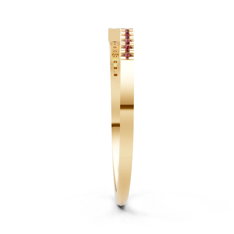 Garnet Dainty Crisscross Half Band