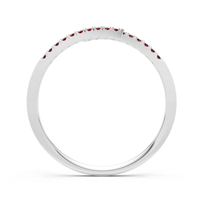 Garnet Dainty Crisscross Half Band