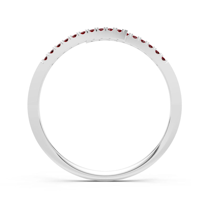Garnet Dainty Crisscross Half Band