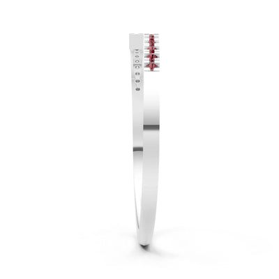 Garnet Dainty Crisscross Half Band