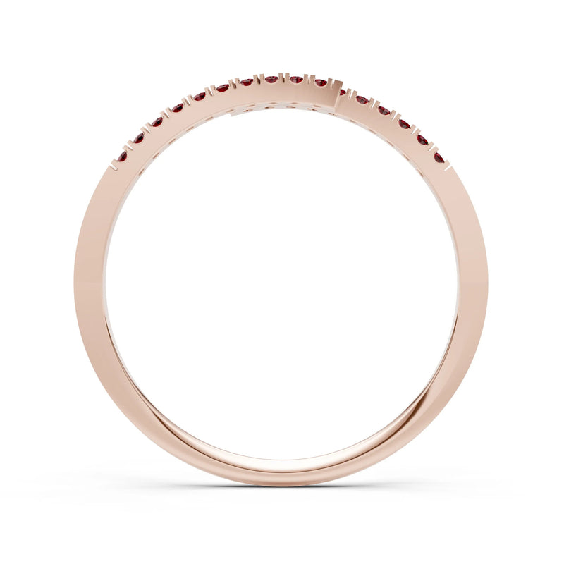 Garnet Dainty Crisscross Half Band