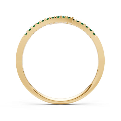 Emerald Dainty Crisscross Half Band