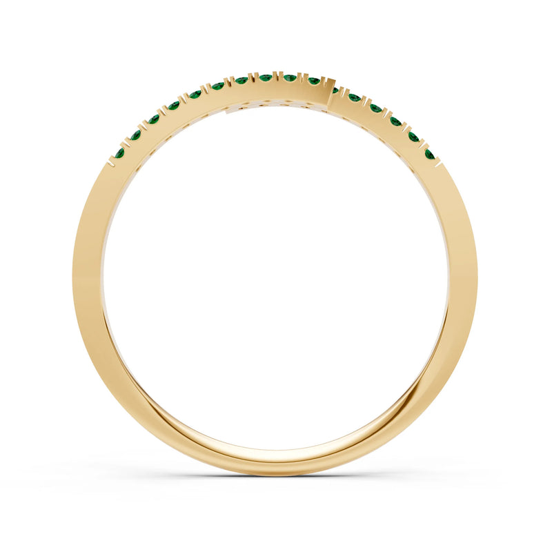 Emerald Dainty Crisscross Half Band