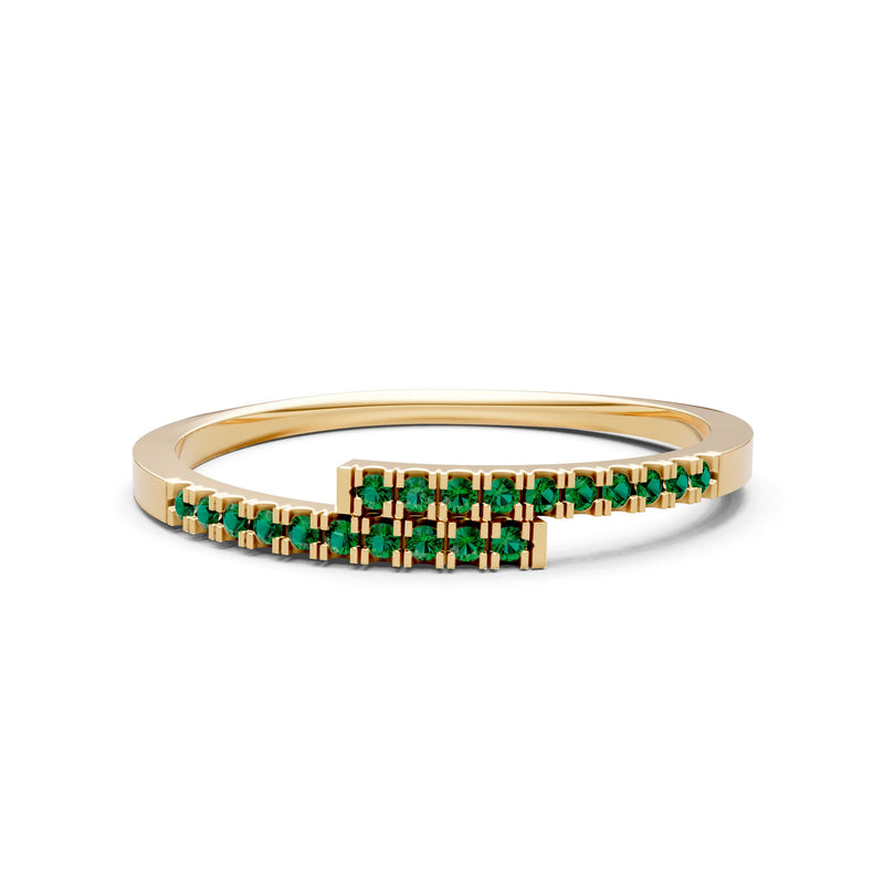 Emerald Dainty Crisscross Half Band