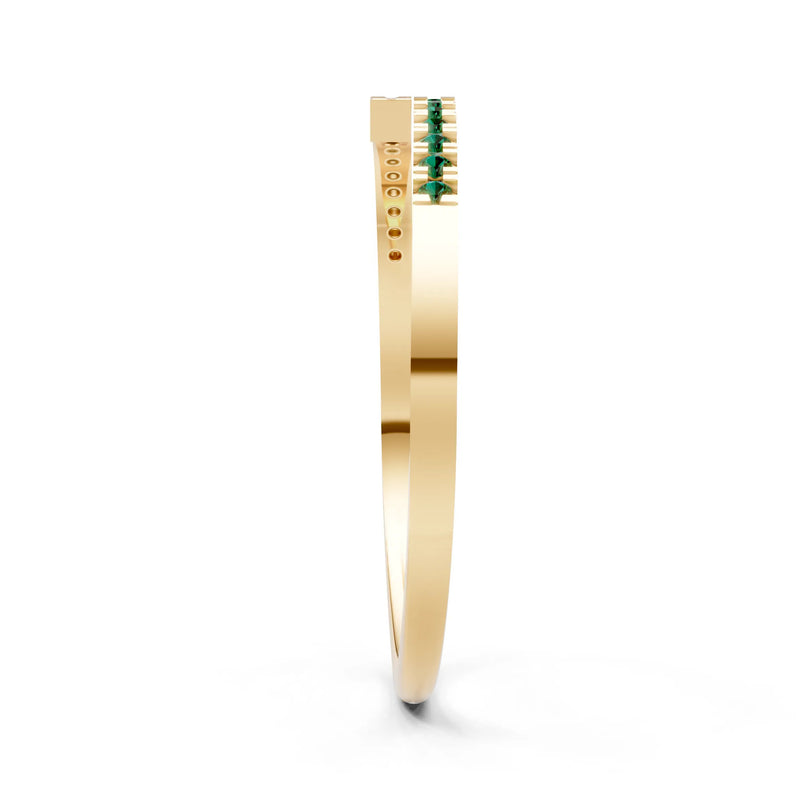 Emerald Dainty Crisscross Half Band