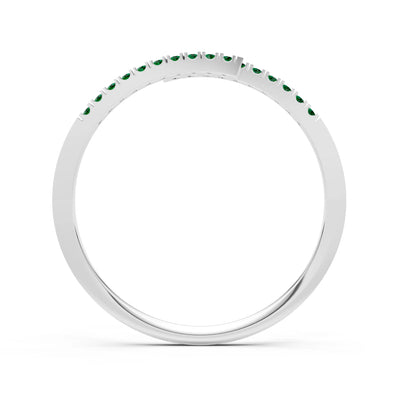 Emerald Dainty Crisscross Half Band