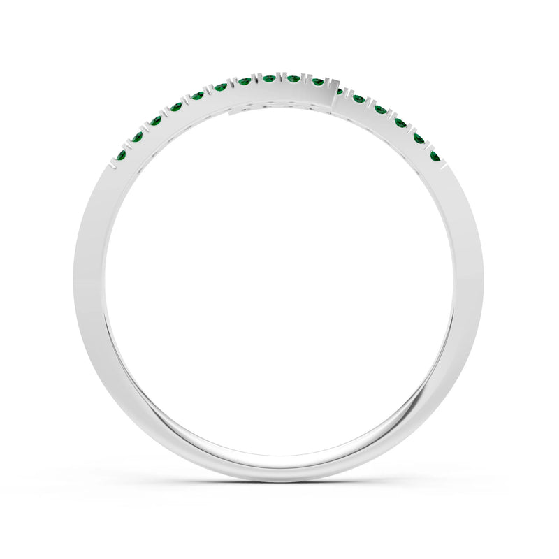 Emerald Dainty Crisscross Half Band