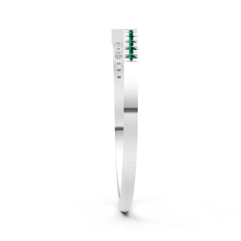 Emerald Dainty Crisscross Half Band