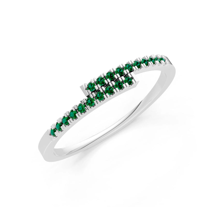 Emerald Dainty Crisscross Half Band