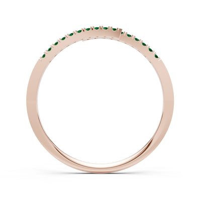 Emerald Dainty Crisscross Half Band