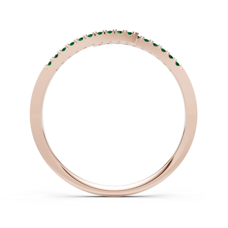 Emerald Dainty Crisscross Half Band