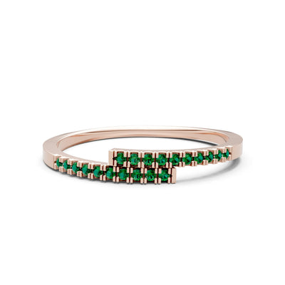 Emerald Dainty Crisscross Half Band