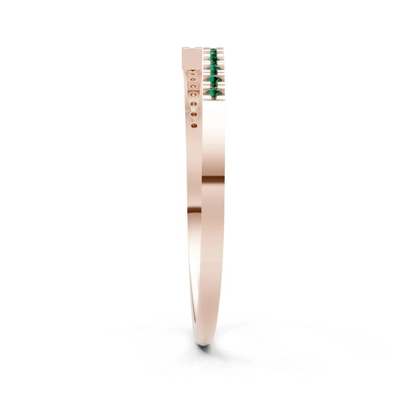 Emerald Dainty Crisscross Half Band