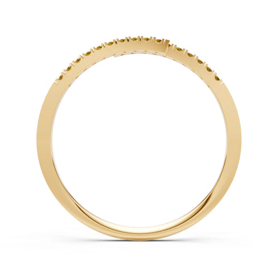 Citrine Dainty Crisscross Half Band