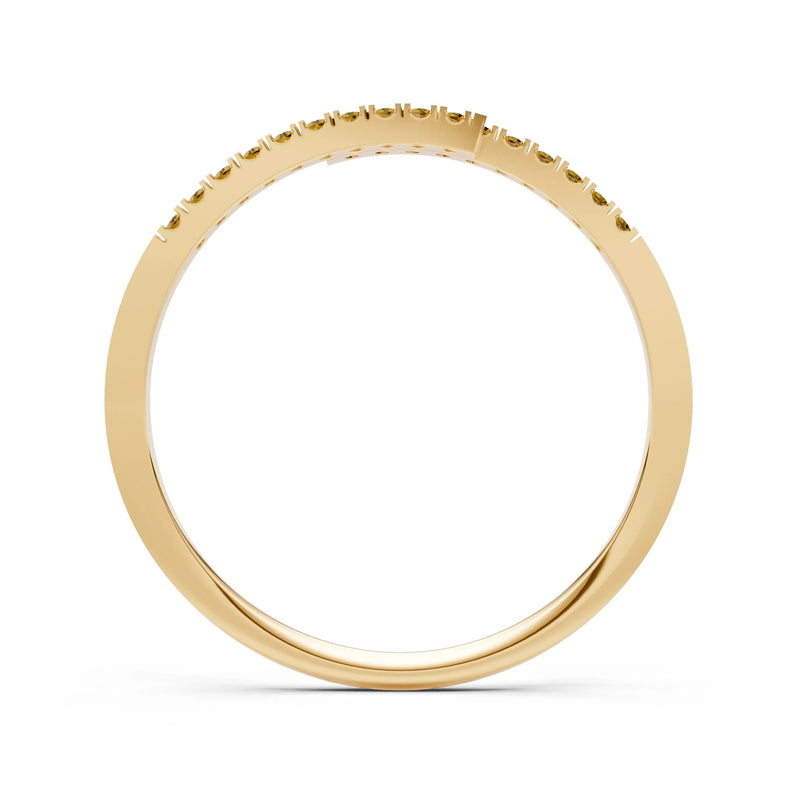 Citrine Dainty Crisscross Half Band