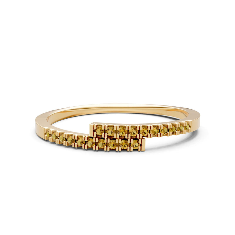 Citrine Dainty Crisscross Half Band
