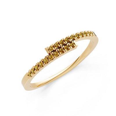 Citrine Dainty Crisscross Half Band