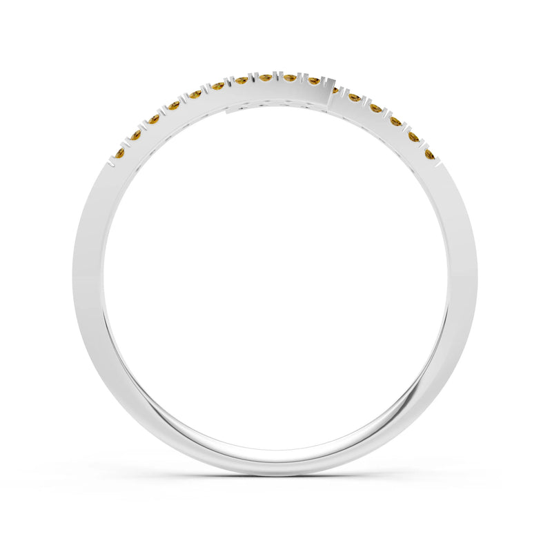 Citrine Dainty Crisscross Half Band