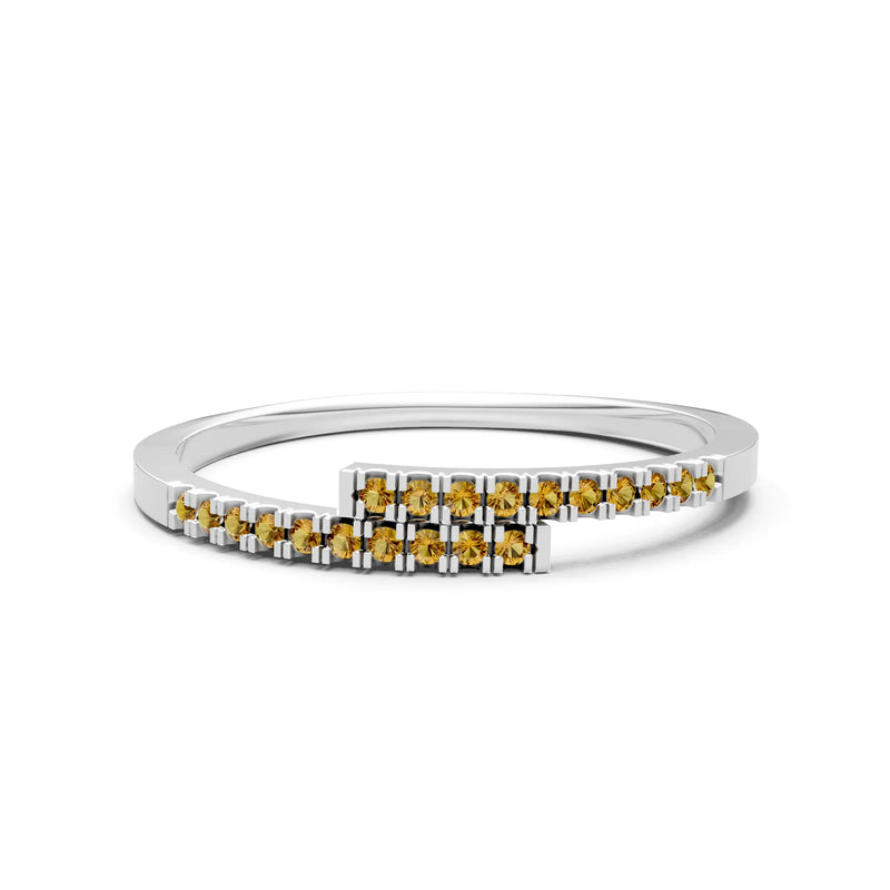 Citrine Dainty Crisscross Half Band
