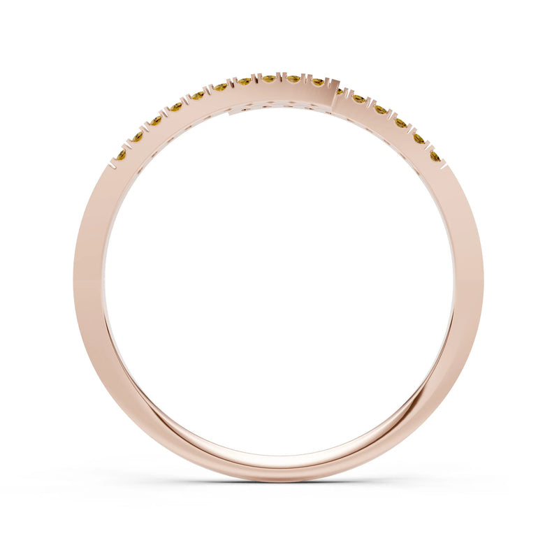 Citrine Dainty Crisscross Half Band