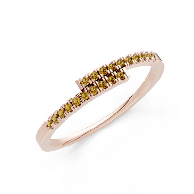 Citrine Dainty Crisscross Half Band