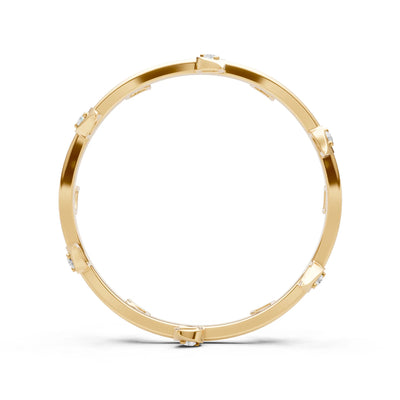 Dainty Leaf Motif Prong Eternity Band