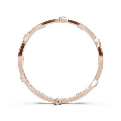 Dainty Leaf Motif Prong Eternity Band