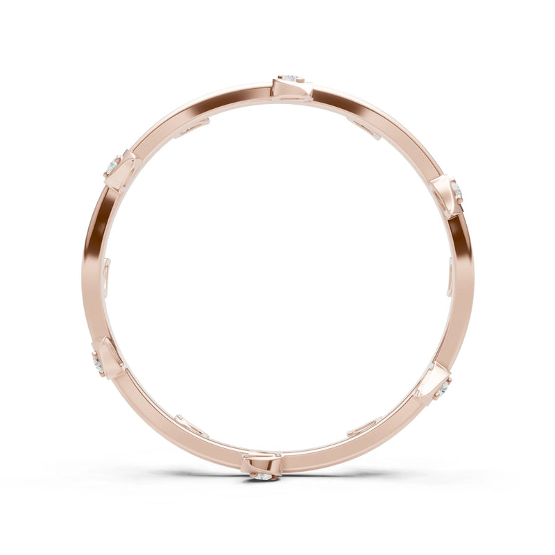 Dainty Leaf Motif Prong Eternity Band