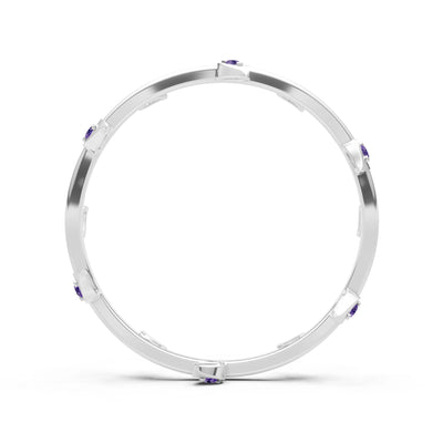 Dainty Leaf Motif Prong Eternity Band